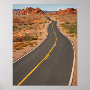 USA, Nevada, Feuertal, Wüstenstraße Poster