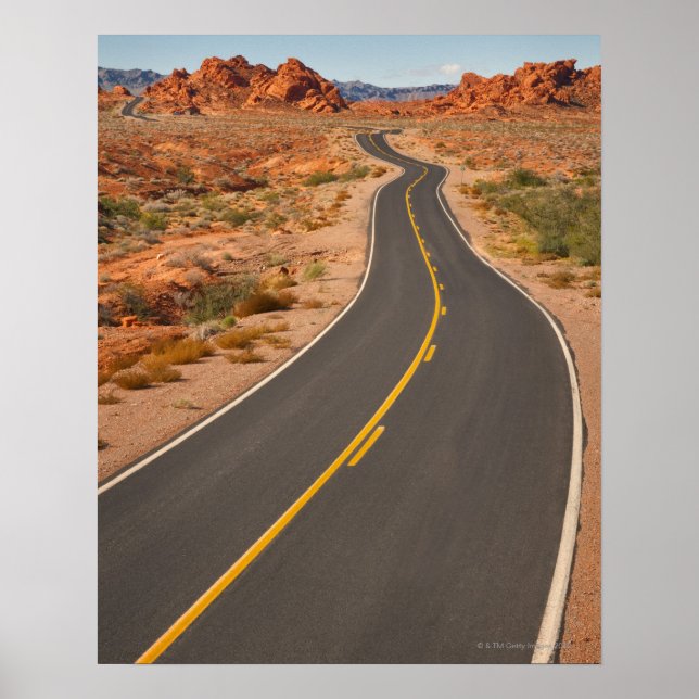 USA, Nevada, Feuertal, Wüstenstraße Poster (Vorne)