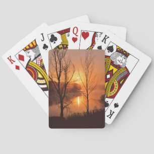 USA, New England, Maine. Herbstsonne Spielkarten