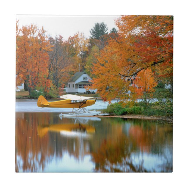 USA, New England, New Hampshire. Float-Flugzeug Fliese (Vorderseite)