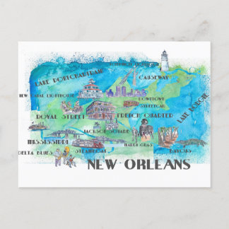 USA New Jersey Reiseplan mit Highlights Postkarte
