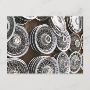 USA, New Mexico, Prewitt: Auto Hubcaps / Rt. 66 Postkarte