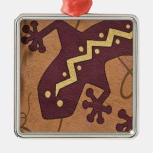 USA, New Mexico, Santa Fe. Nahaufnahme eines Aussc Silbernes Ornament
