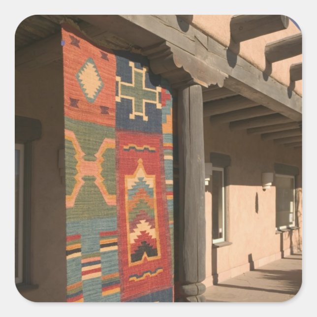 USA, New Mexico, Taos: Navaho Rug Gallery Kit Quadratischer Aufkleber (Vorderseite)