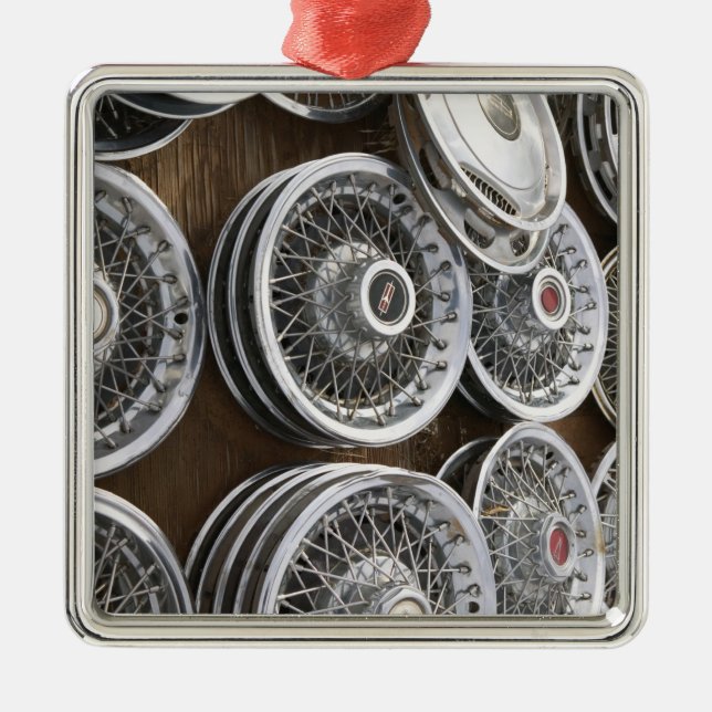 USA, New Mexiko, Prewitt: Silbernes Ornament (Vorne)