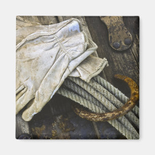 USA, New Mexiko, Santa Fe. Nahaufnahme des Cowboys Magnet