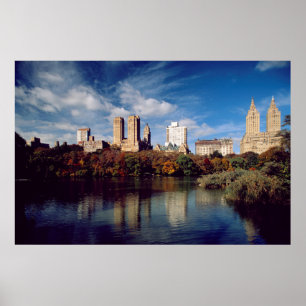 USA, New York, Central Park, Lake Poster