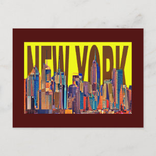 USA New York City Manhattan Skyline Postkarte