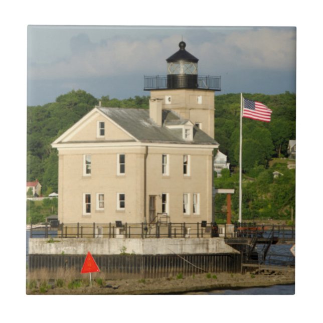 USA, New York, Kingston, Hudson River. Rondout Fliese (Vorderseite)