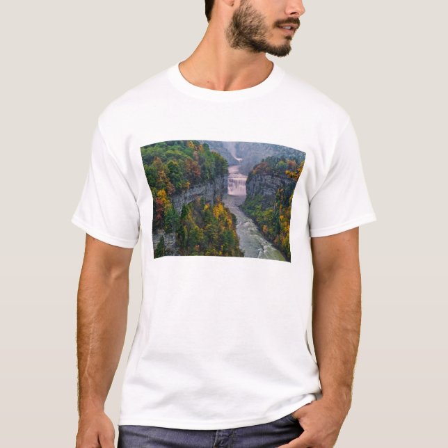 USA, New York, Letchworth Staat Park. Fluss und T-Shirt (Vorderseite)