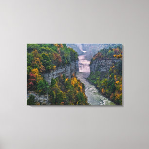 USA, New York, Letchworth State Park. Fluss und Leinwanddruck