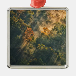 USA, New York, Letchworth State Park. Sonnenaufgan Ornament Aus Metall