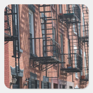 USA, New York, New York City, Brooklyn: Kopfsteinp Quadratischer Aufkleber