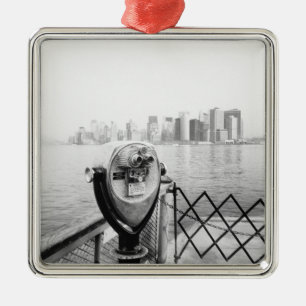 USA, NEW YORK: New York City Panoramabetrachter Ornament Aus Metall