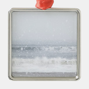 USA, New- YorkStaat, Rockaway Strand, Schneesturm Silbernes Ornament