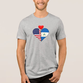 USA Nicaragua Herz Flaggen Hispanisches Erbe Tri-Blend Shirt