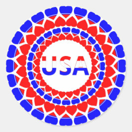 USA Niedlich Patriotic Runder Aufkleber