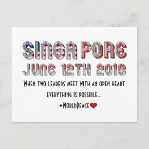 USA-Nordkorea-Treffen in Singapur Postkarte