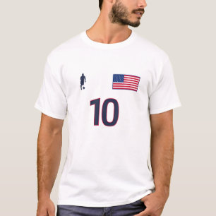 USA Nr. 10 - Fußballteam - Jersey Style - USA Fla T-Shirt