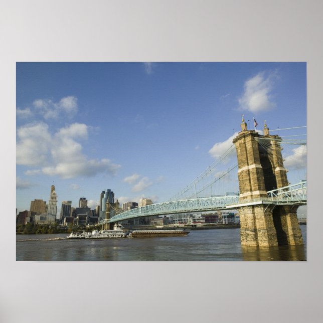 USA, Ohio, Cincinnati: Roebling Suspension 2 Poster (Vorne)