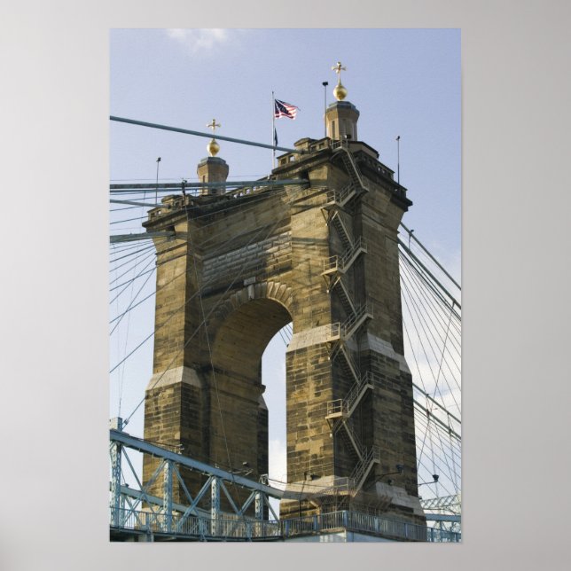 USA, Ohio, Cincinnati: Roebling Suspension Poster (Vorne)