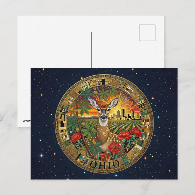 USA Ohio Staatssymbole Postkarte (Vorne/Hinten)