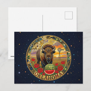 USA Oklahoma Staatsembleme Postkarte