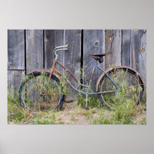 USA, Oregon, Bend. A dilapidated old bike Poster