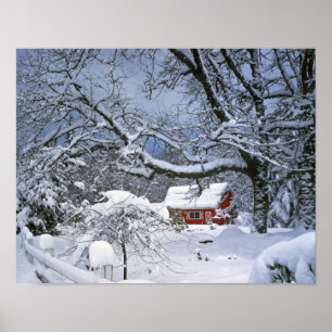 USA, Oregon, Clackamas County. Frischer Schnee Poster
