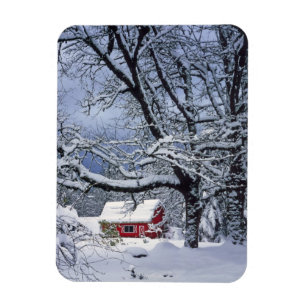 USA, Oregon, Clackamas Landkreis. Neue Schneedecke Magnet