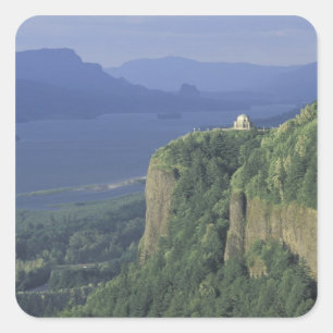 USA, Oregon, Columbia River Gorge NSA. Ansicht von Quadratischer Aufkleber