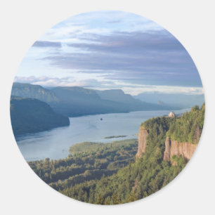 USA, Oregon, Columbia River Gorge, Vista House Runder Aufkleber