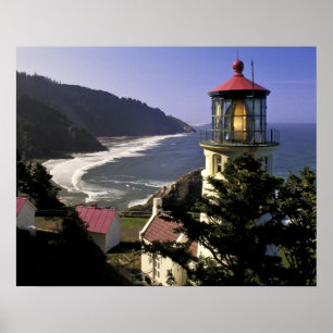 USA, Oregon, Florence. Leuchtturm Heceta Head Poster