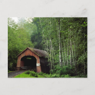 USA, Oregon. Gedeckte Brücke über North Fork Postkarte