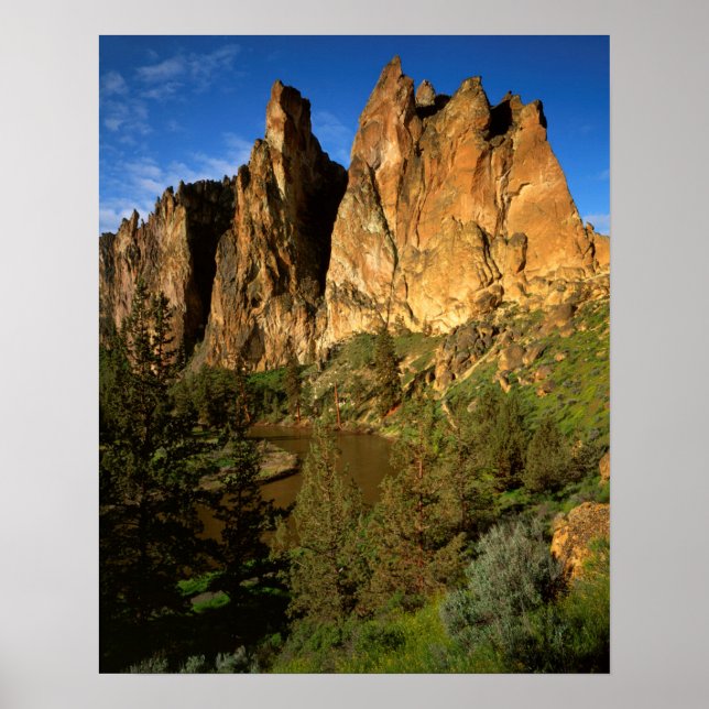USA, Oregon, Granite Cliffs At Smith Rock Staat Poster (Vorne)