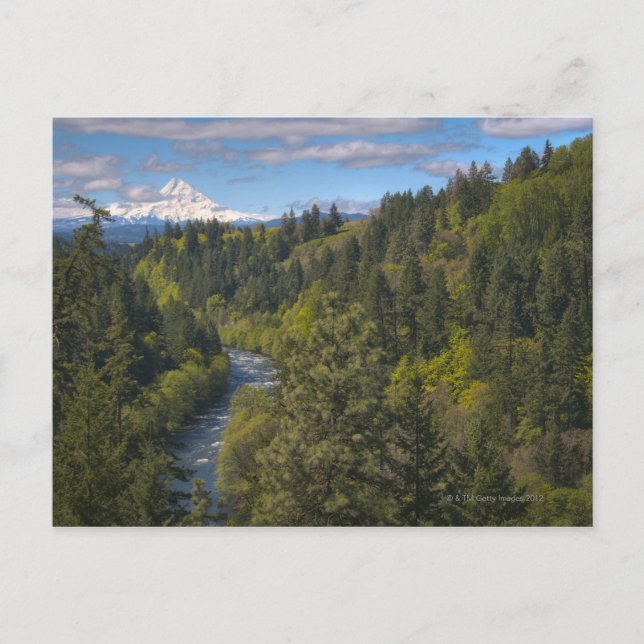USA, Oregon, Hood river mit Postkarte (Vorderseite)