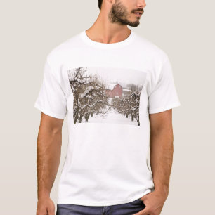 USA, Oregon, Hood River. Schneebedeckter Apfel T-Shirt