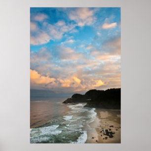 USA, Oregon. Leuchtturm Heceta Head am Morgen Poster