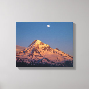 USA, Oregon, Mt Hood. Sunset schafft Alpengänger Leinwanddruck