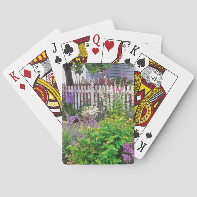 USA, Oregon, Portland. Explosion der Springtime Spielkarten (Rückseite)