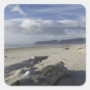 USA, Oregon, Sanddünen und Ozean, Pacific City Quadratischer Aufkleber