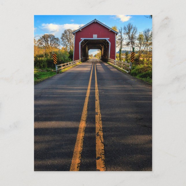 USA, Oregon, Scio, Shimanek Bridge 2 Postkarte (Vorderseite)