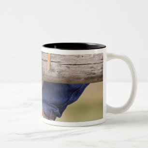 USA, Oregon, Seneca, Ponderosa Ranch. Cowboy Zweifarbige Tasse