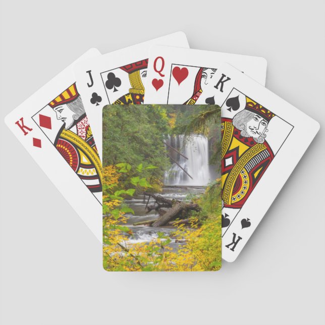USA, Oregon, Silver Falls Staat Park 2 Spielkarten (Rückseite)