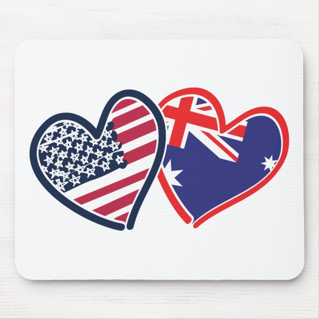 USA - Österreich-Liebe Mousepad (Vorne)