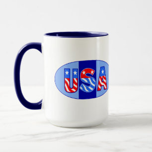 USA Oval Coffee Tasse