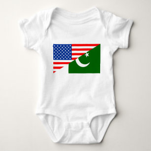 usa Pakistan Land Halbfahne America Symbol Baby Strampler