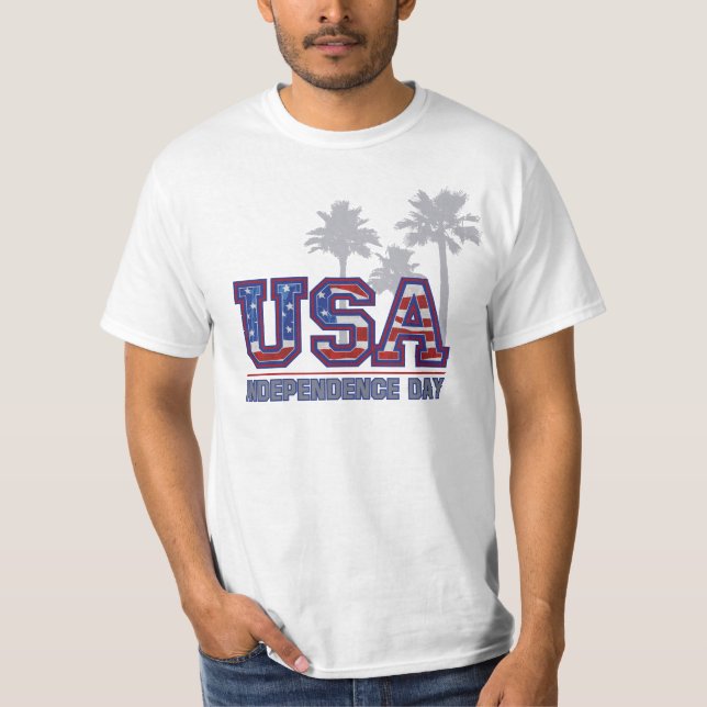 USA Palm Independence Day Männer-T - Shirt (Vorderseite)