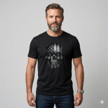 USA Patriot 1776 Skull American Flag Distressed