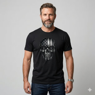 USA Patriot 1776 Totenkopf Amerikanische Flagge ab T-Shirt